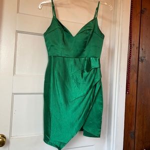 Hello Molly Emerald Green Satin Bodycon